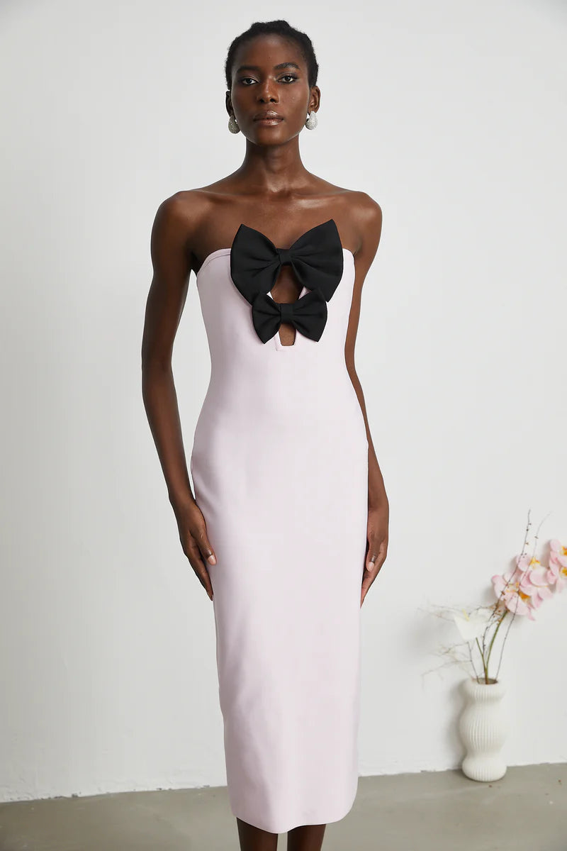 Étaín pink bowknot bandage dress