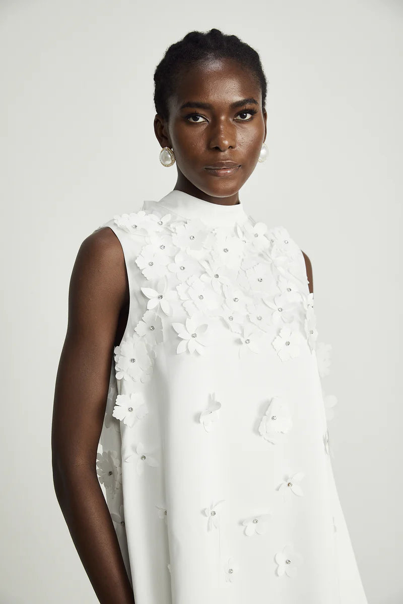 Geneviève Faux-Flower Mini robe
