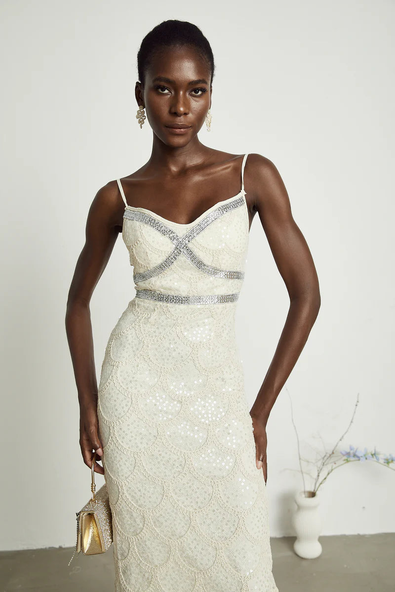 Robe midi embelli nalini