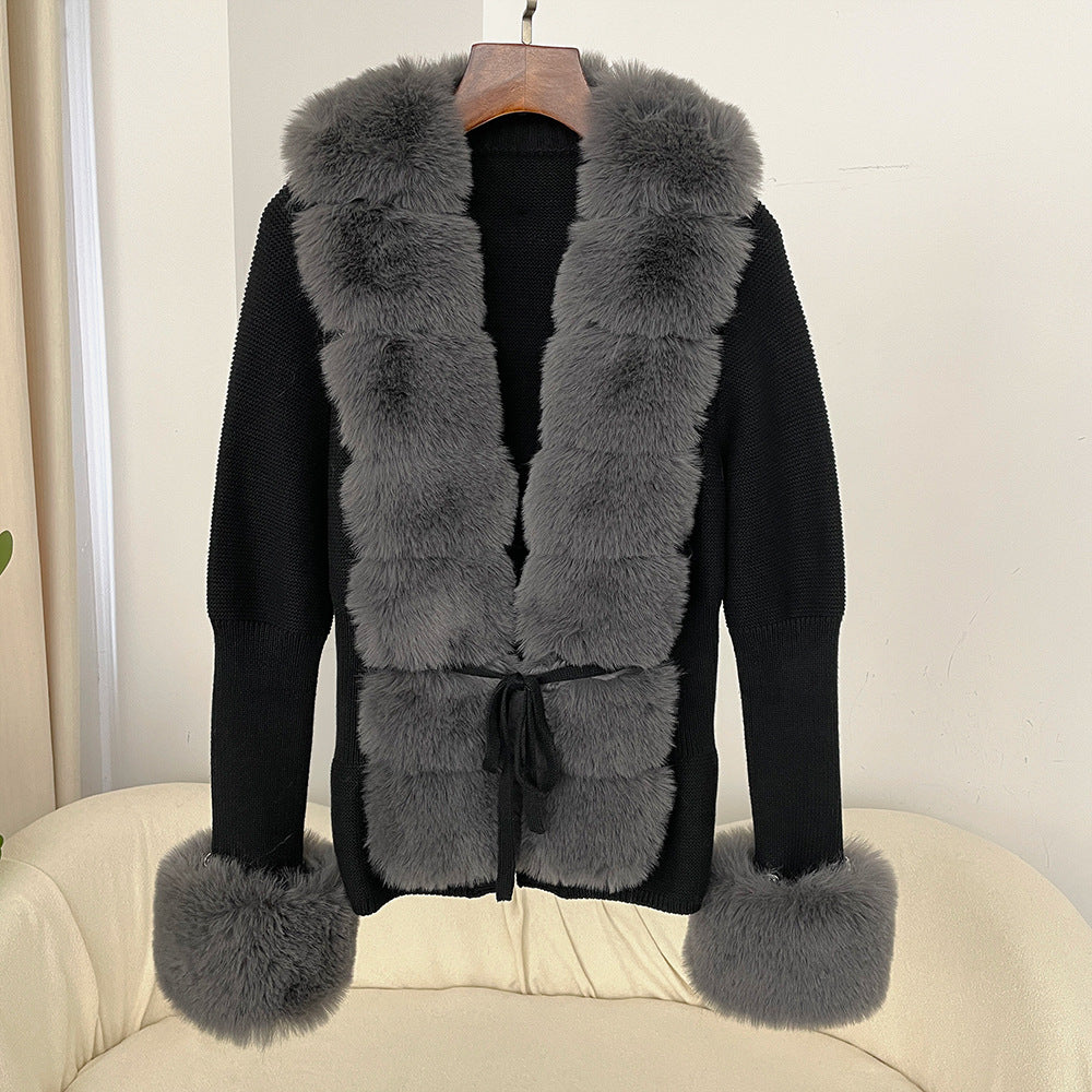 fox fur sweater women's knitwear