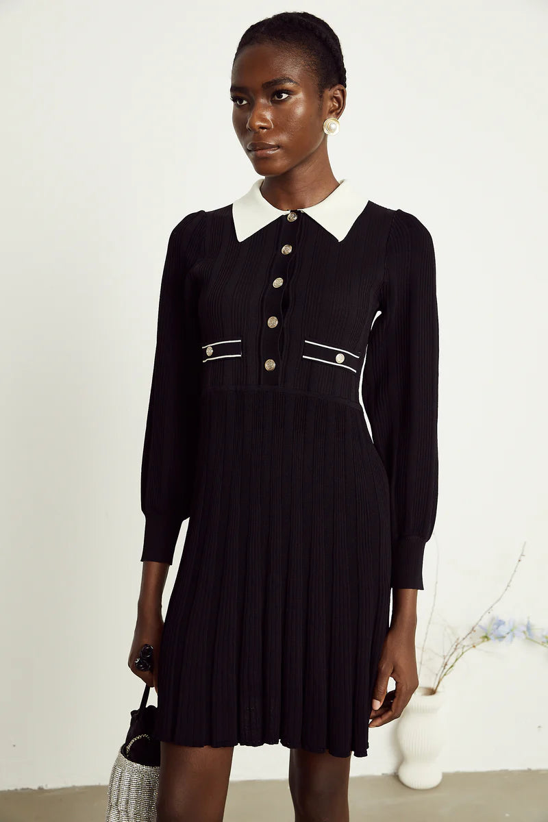 Mini robe noire à tarif nerveux Rosalie Black