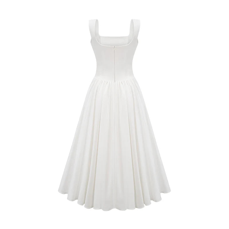Sadie white pleated corset gown dress