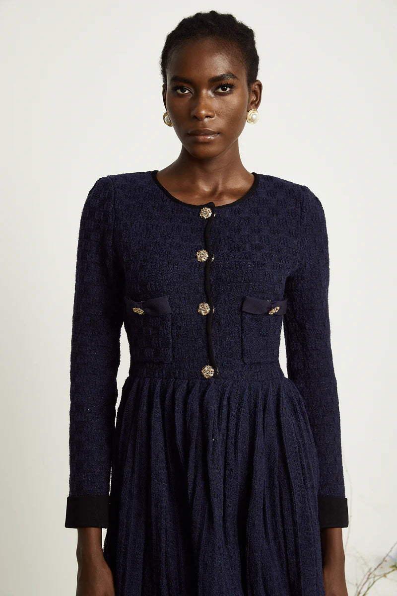 Cloé Knited Pleeded Mini Robe