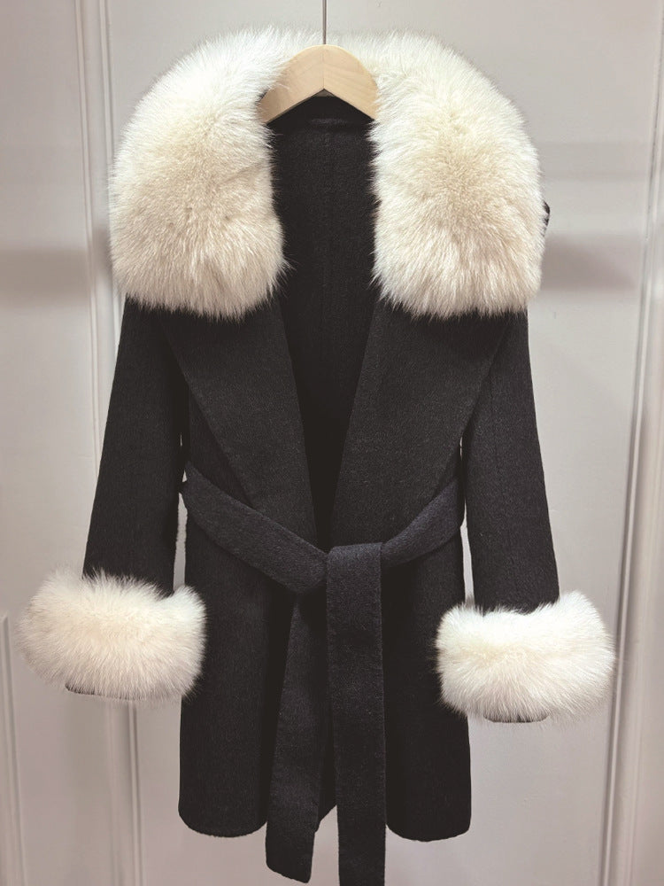 Cuff wool coat