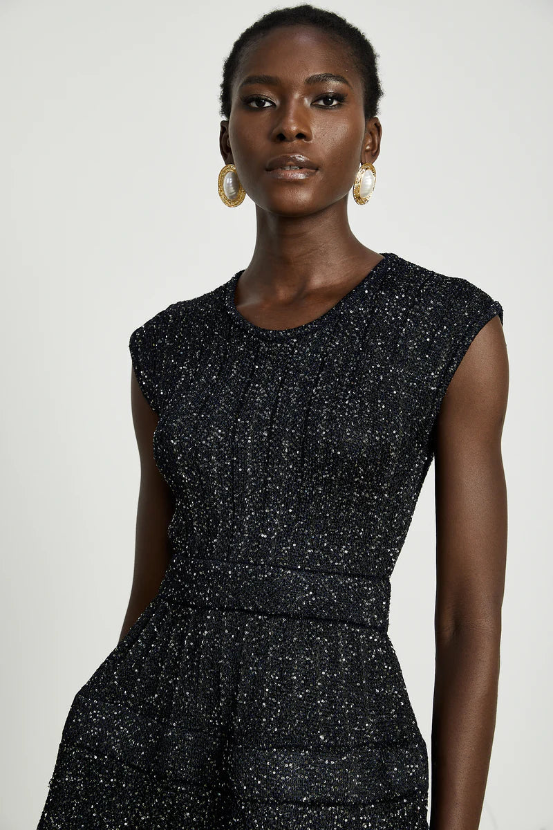 Cordelia Mini robe à titres ornées de paillettes