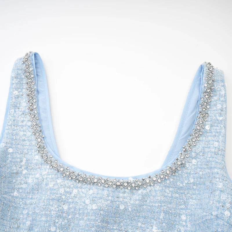 Minon à paillettes de manon bleu tweed