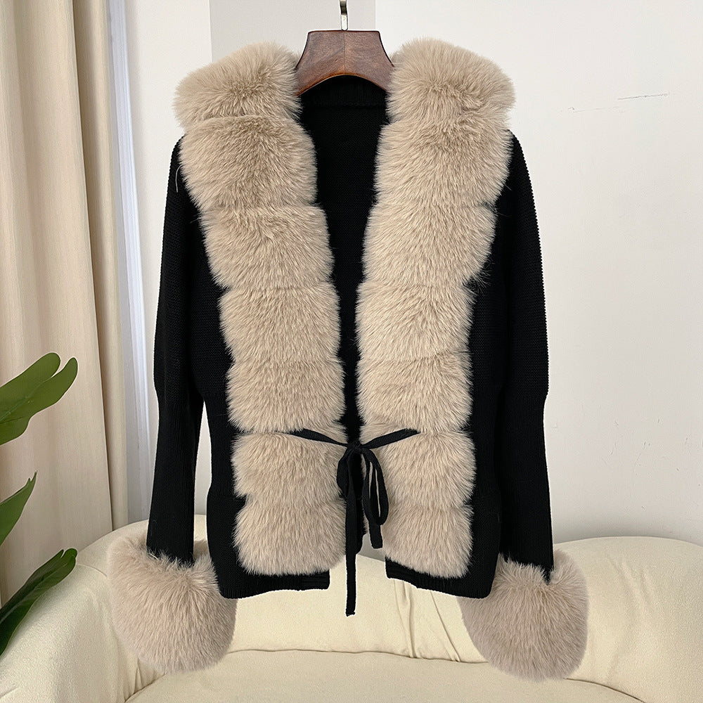 fox fur sweater women's knitwear