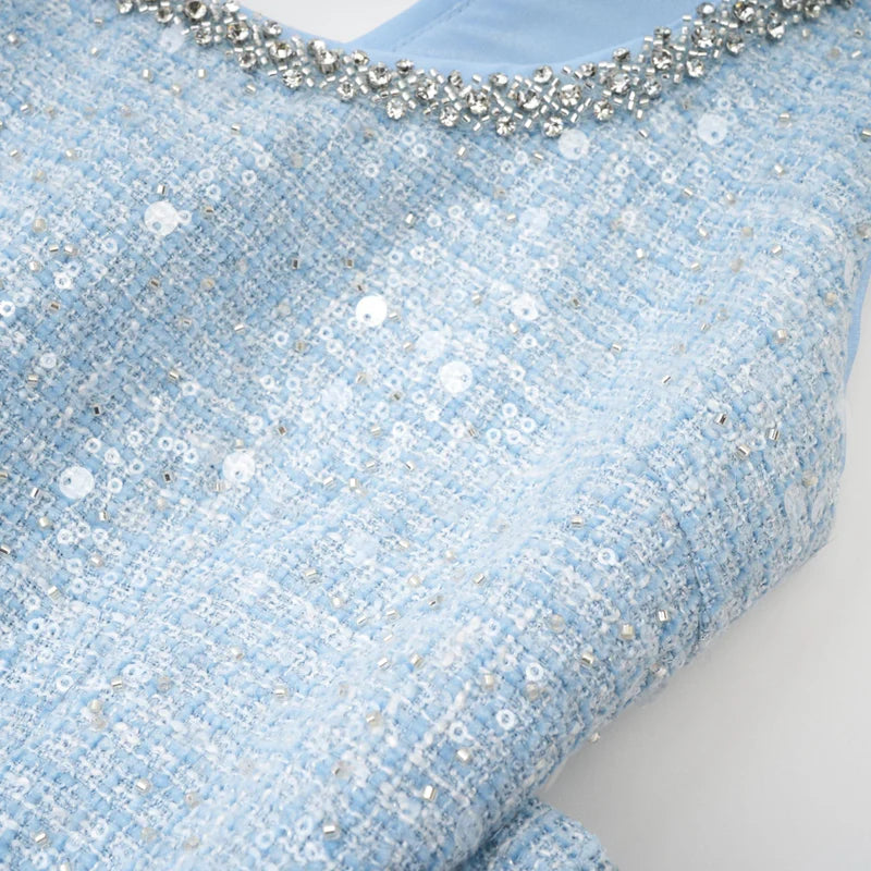 Minon à paillettes de manon bleu tweed