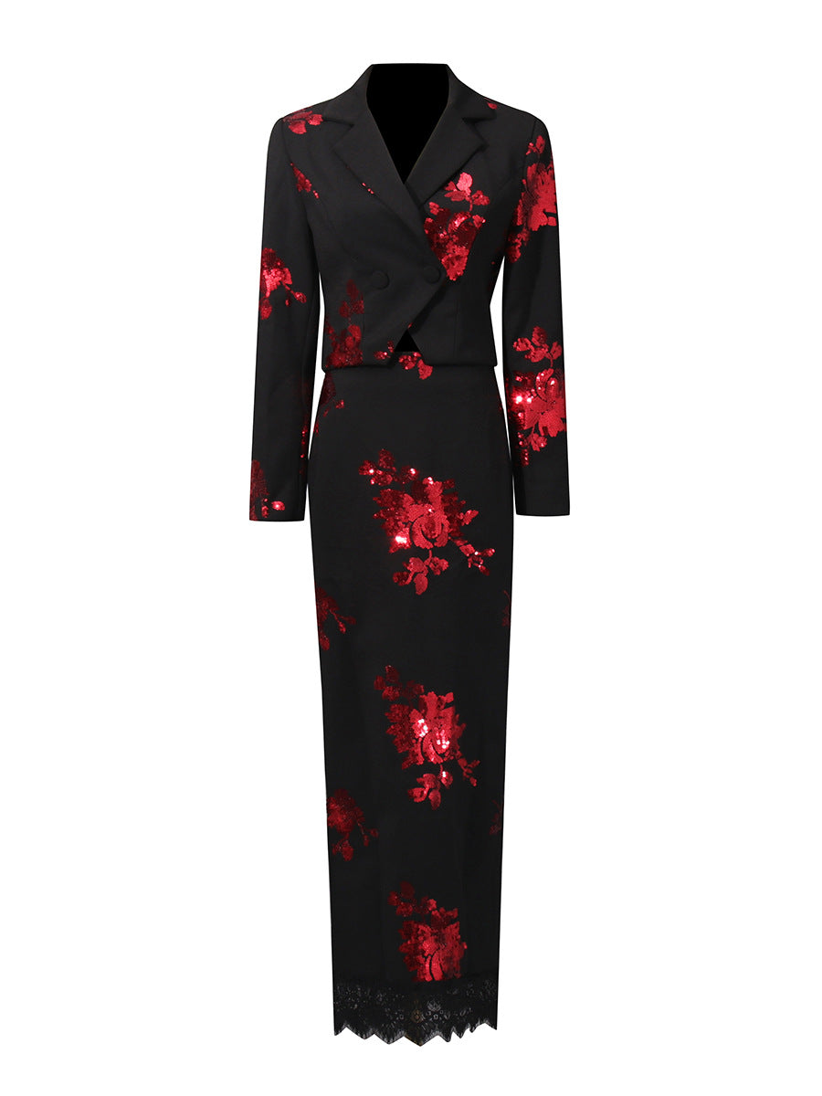 Scarlet Bloom Blazer Dress