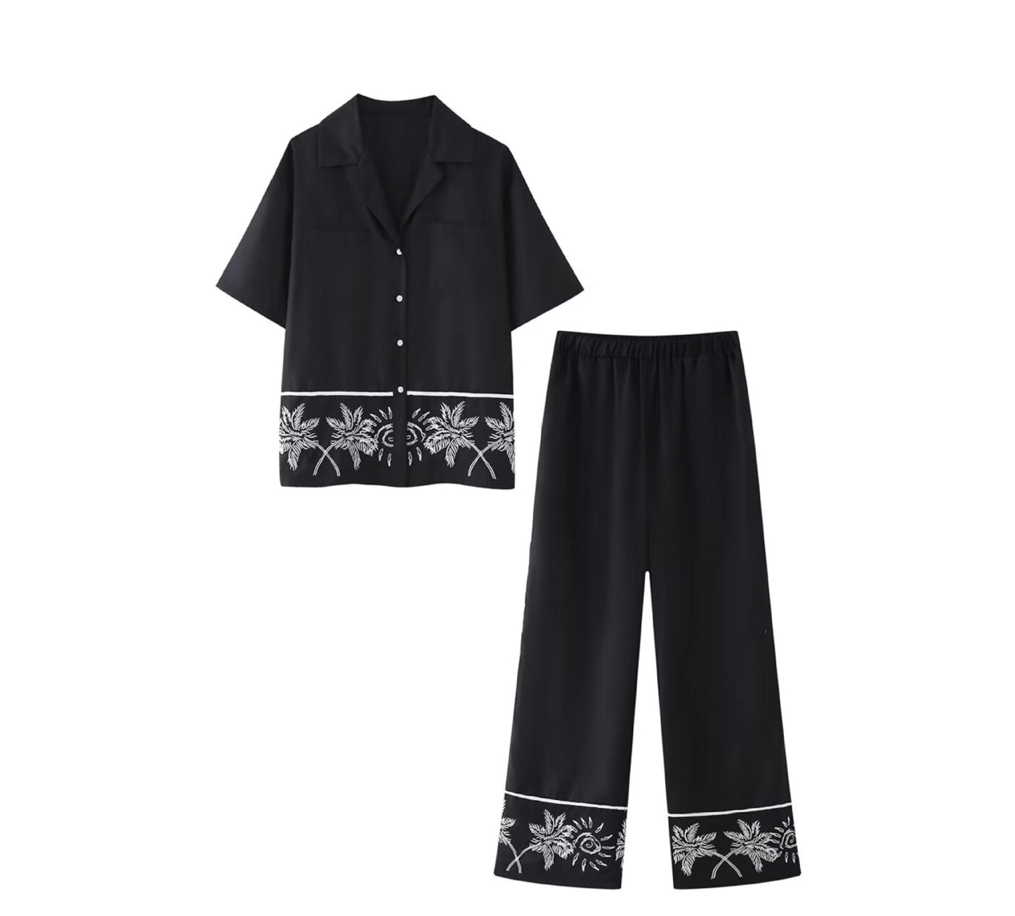 Embroidered matching set