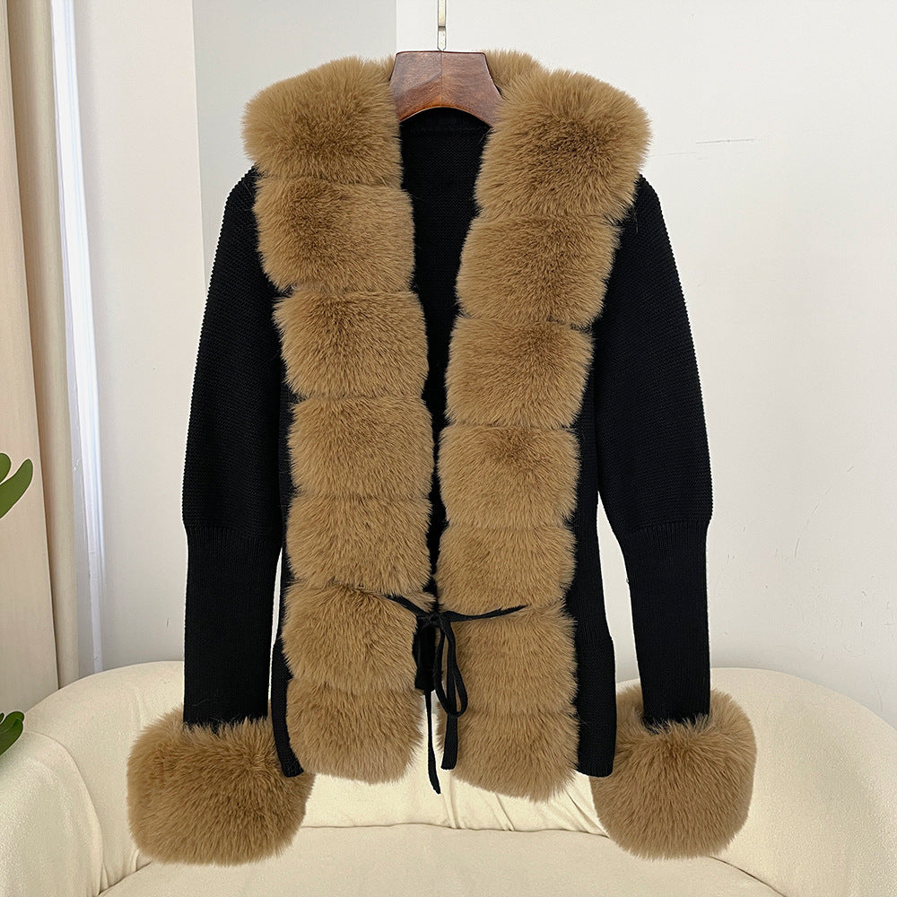 fox fur sweater women's knitwear