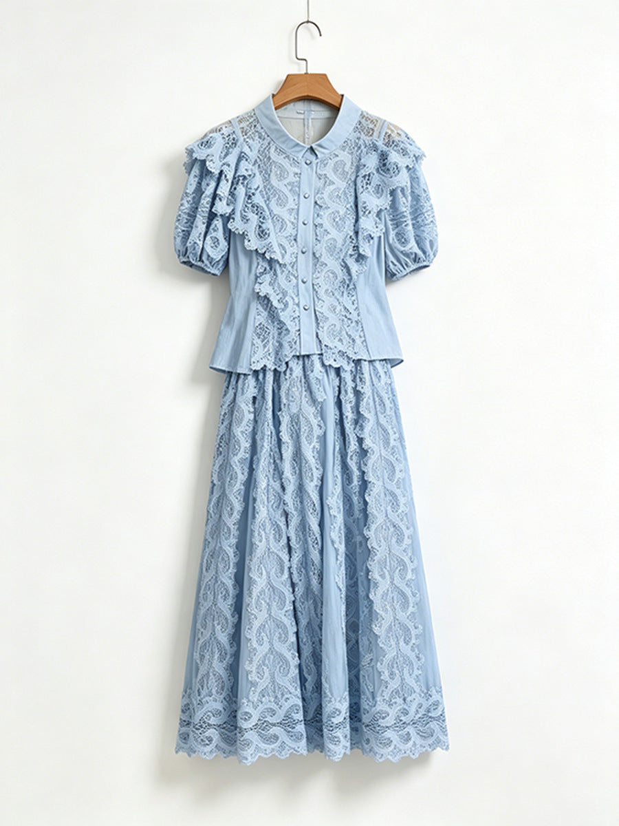 Noir Lace Ruffle Co-ord