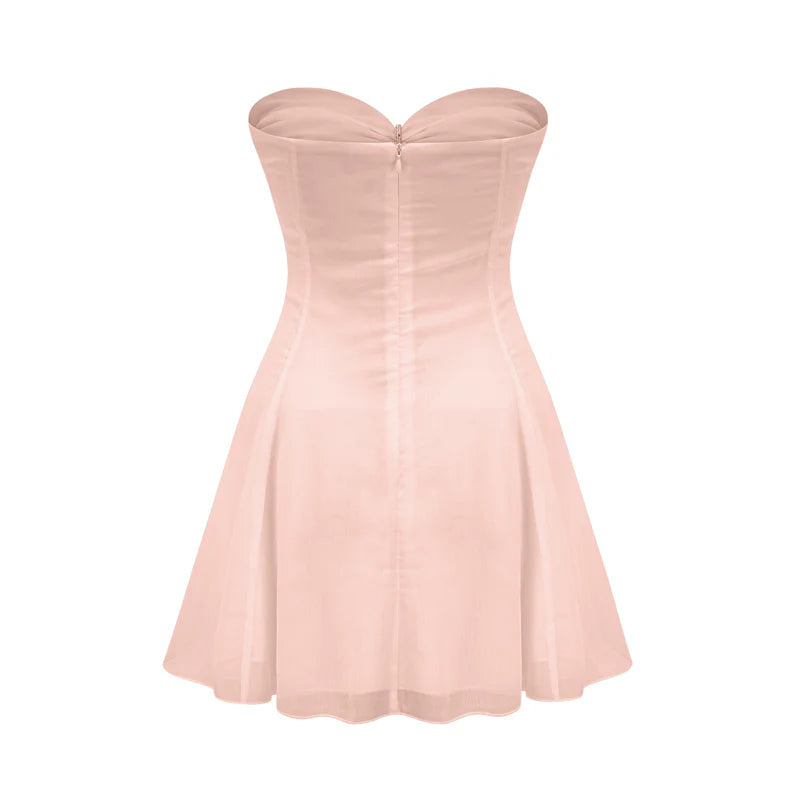 Émilienne cut-out pleated off-shoulder mini dress
