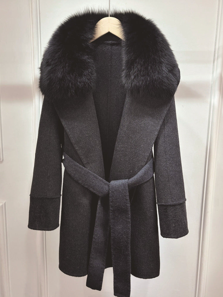 Cuff wool coat