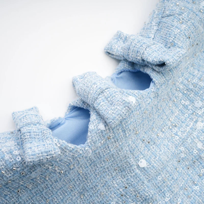 Minon à paillettes de manon bleu tweed