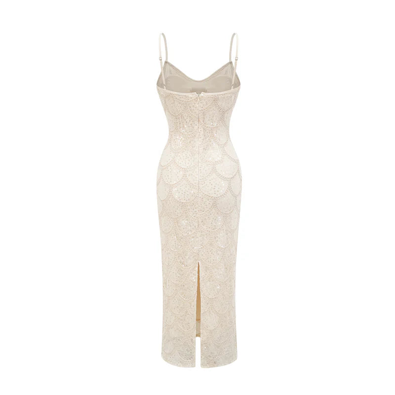 Robe midi embelli nalini