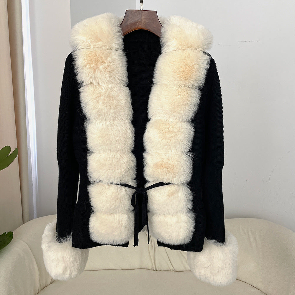 fox fur sweater women's knitwear