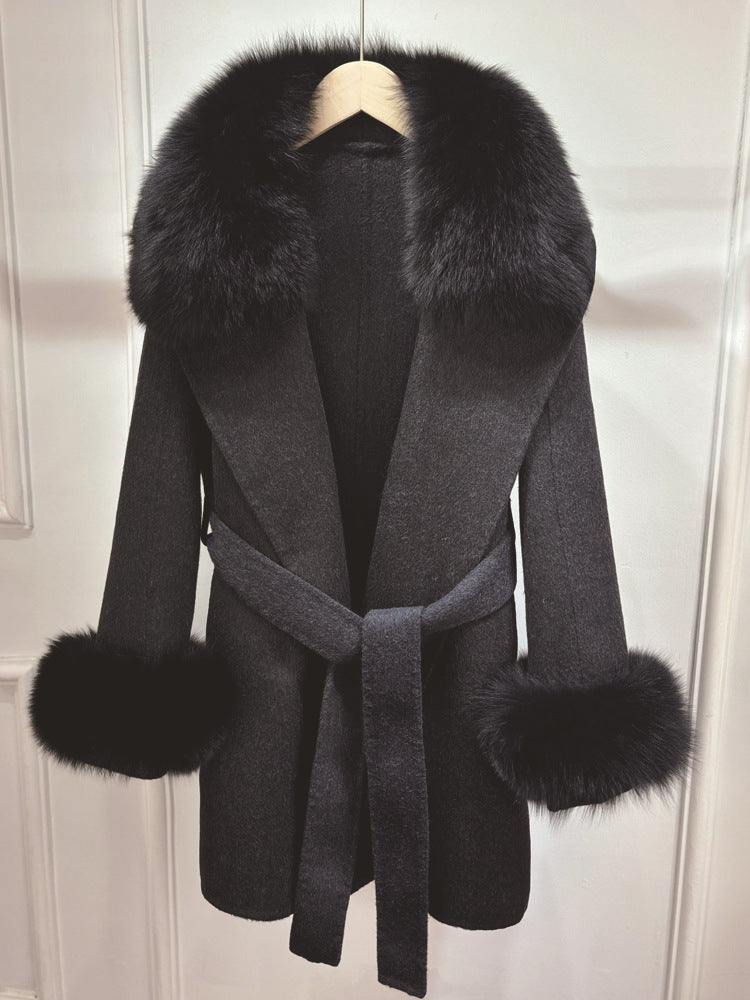 Cuff wool coat