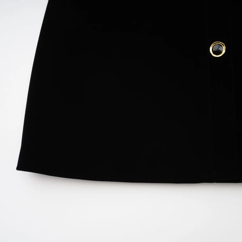 Réeva Bow Embellifhed Velvet Mini Robe