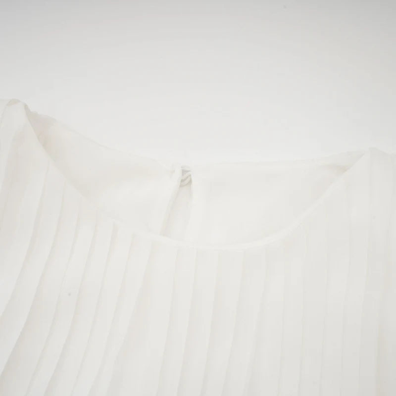 Gaëlle flared-sleeve pleated midi dress