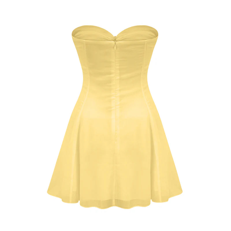 Émilienne cut-out pleated off-shoulder mini dress
