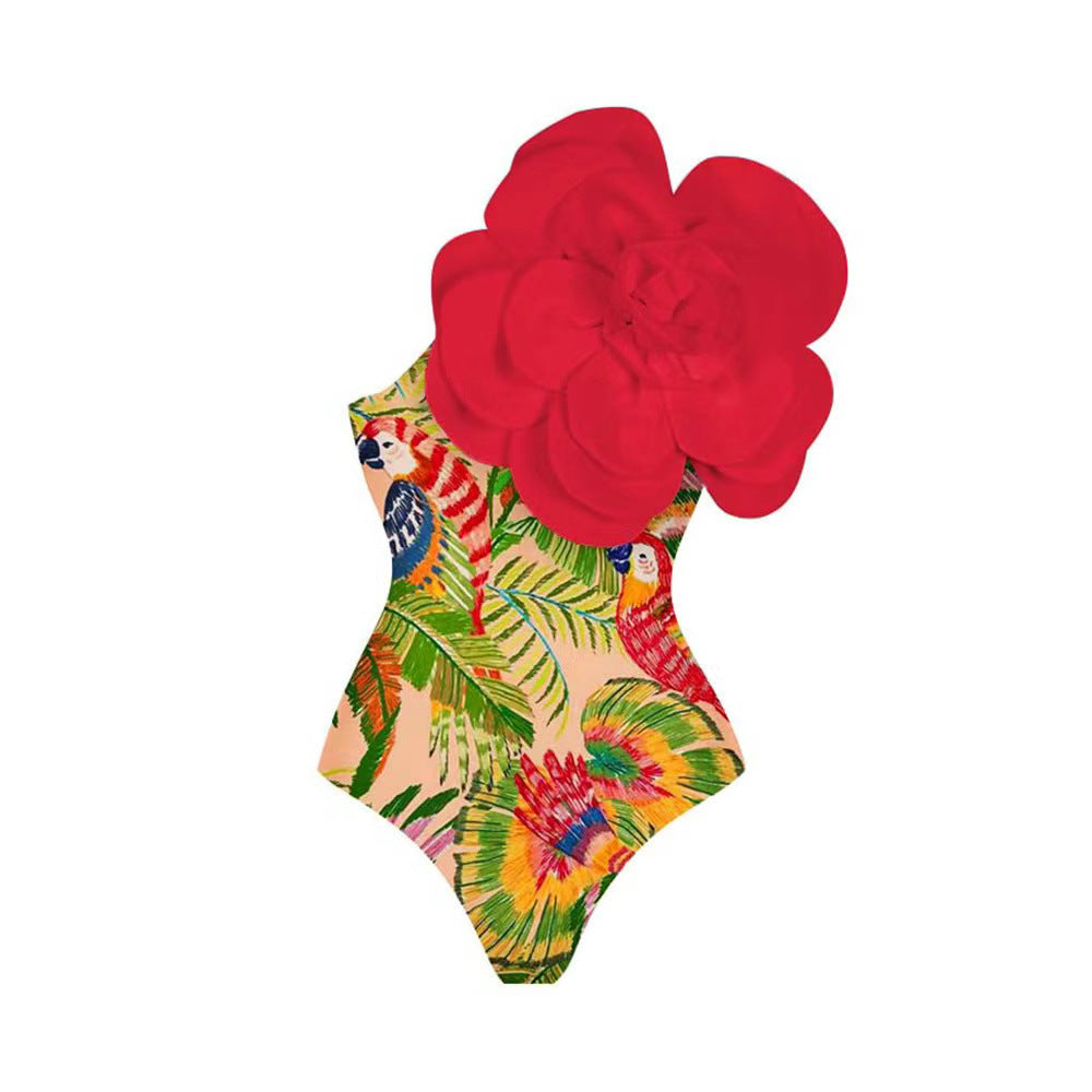 Large FLOWER Design swimsuit