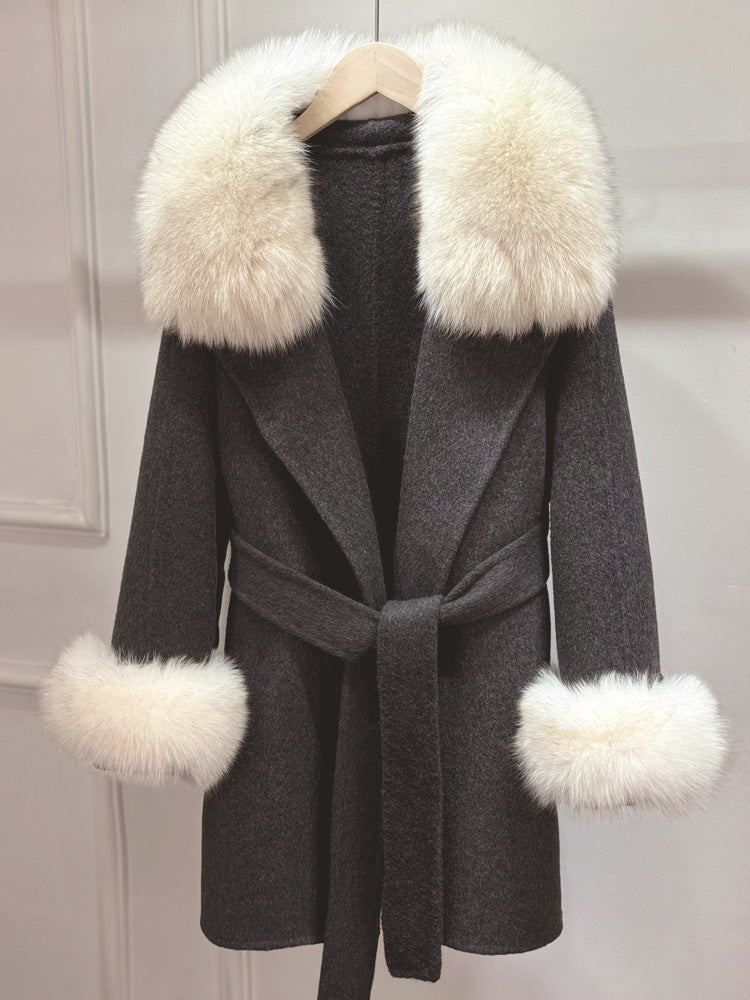 Cuff wool coat