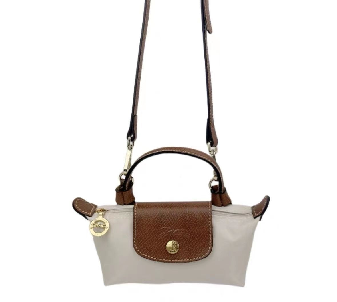 One Shoulder Crossbody Tote Bag with Perforated Strap