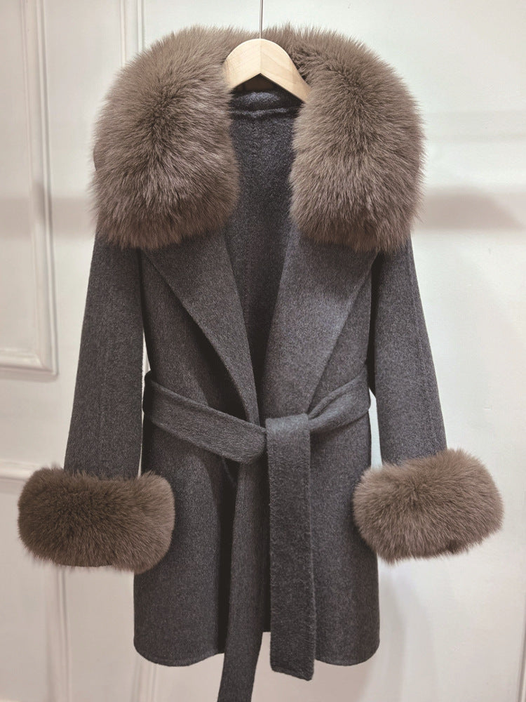 Cuff wool coat