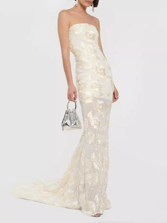 Bandeau dress-Yellow