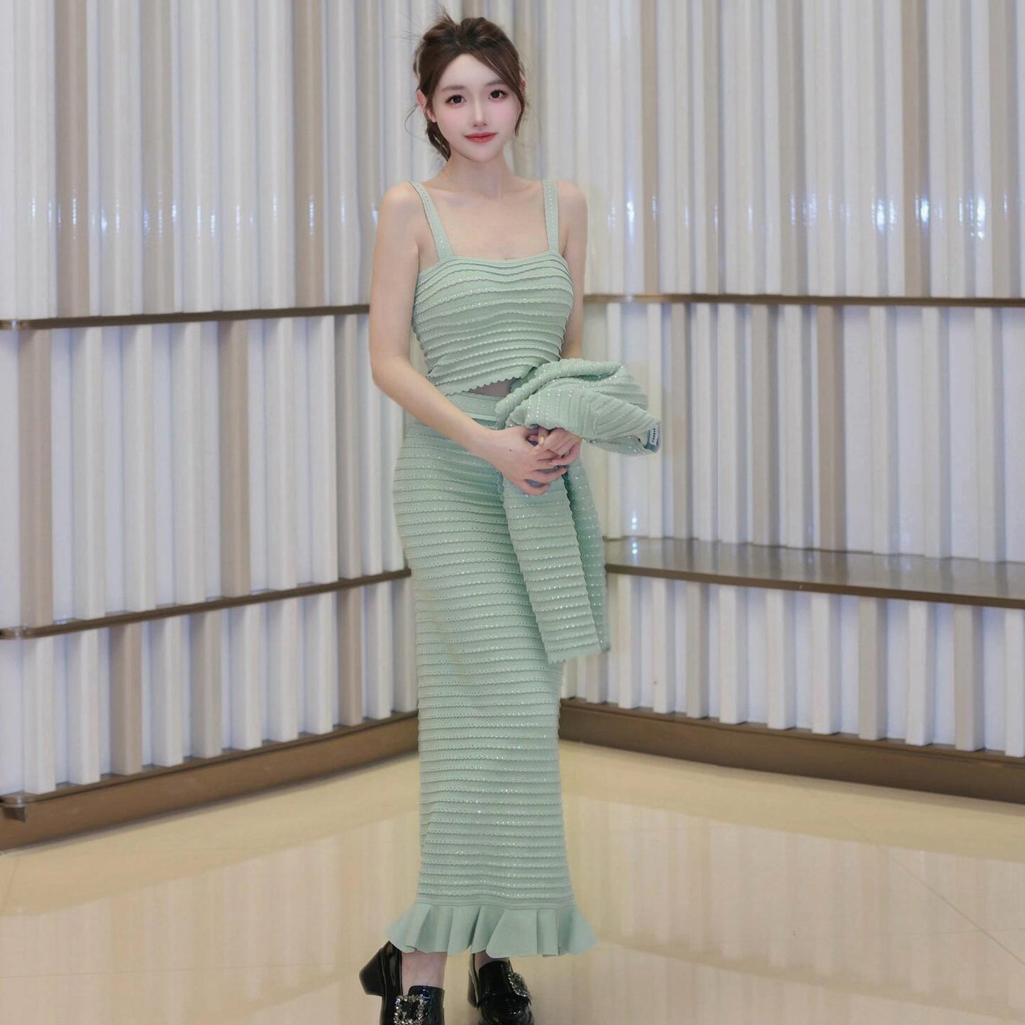 Slim-Fit Slimming Short Vest overskirt suit
