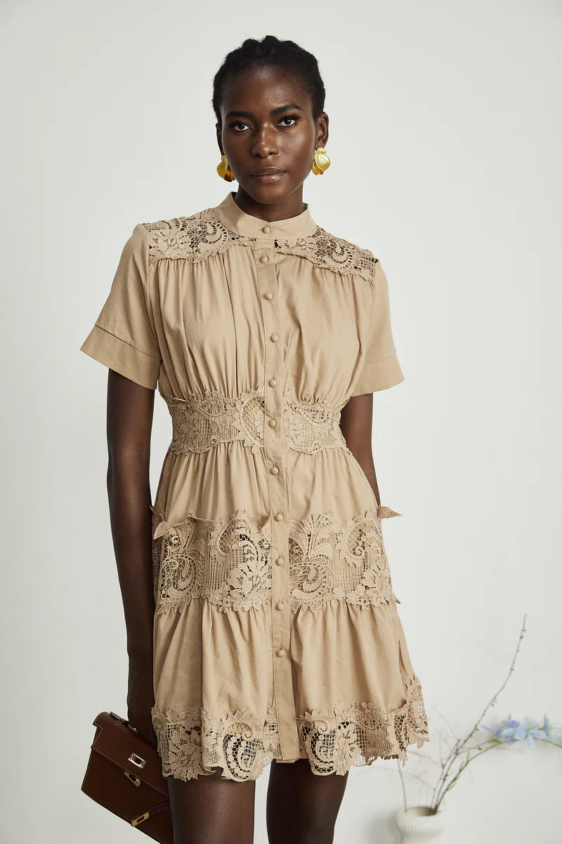 Elinor Lace-Detail Cut-Out Robe