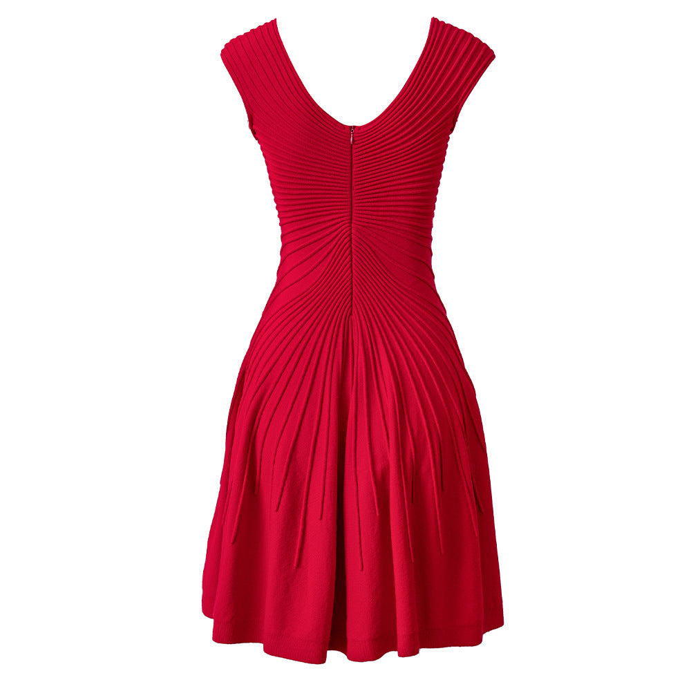 Waist Slimming  A-Line Skirt  dress- Short