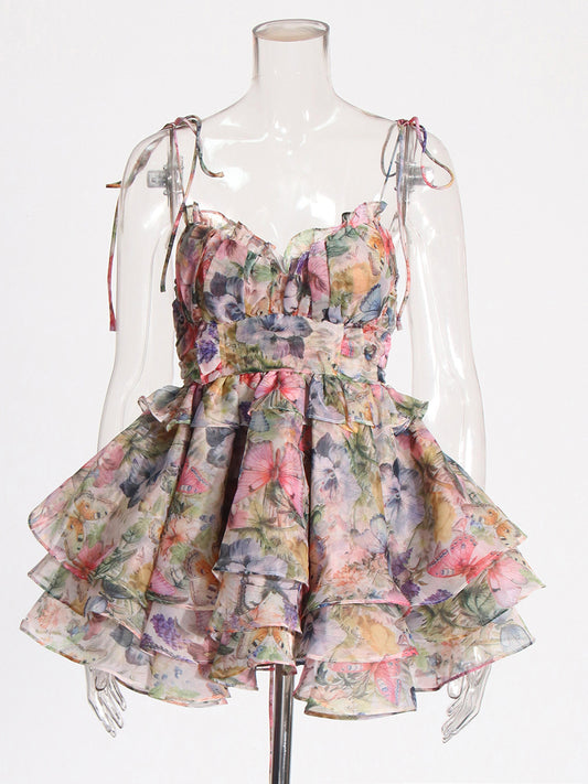 Floral   ultra short dress