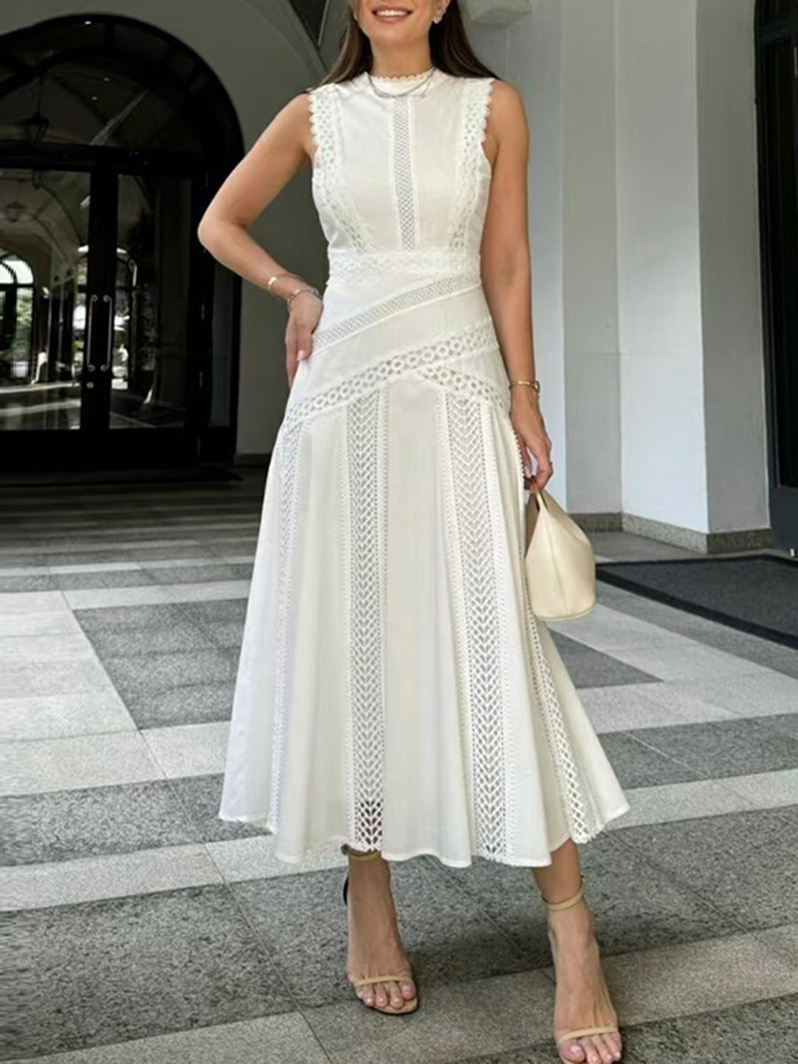 Lace spliced  dress