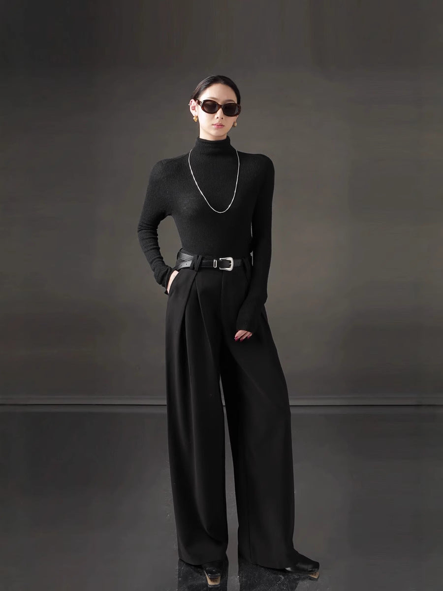 wide-leg loose drape pants