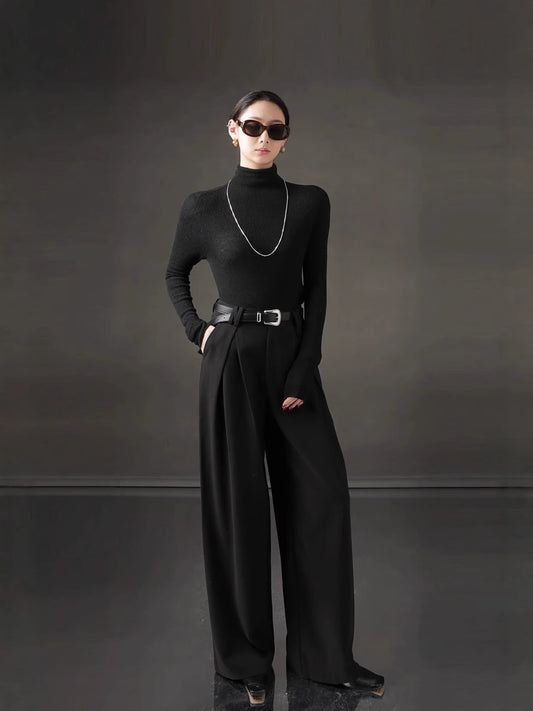 wide-leg loose drape pants