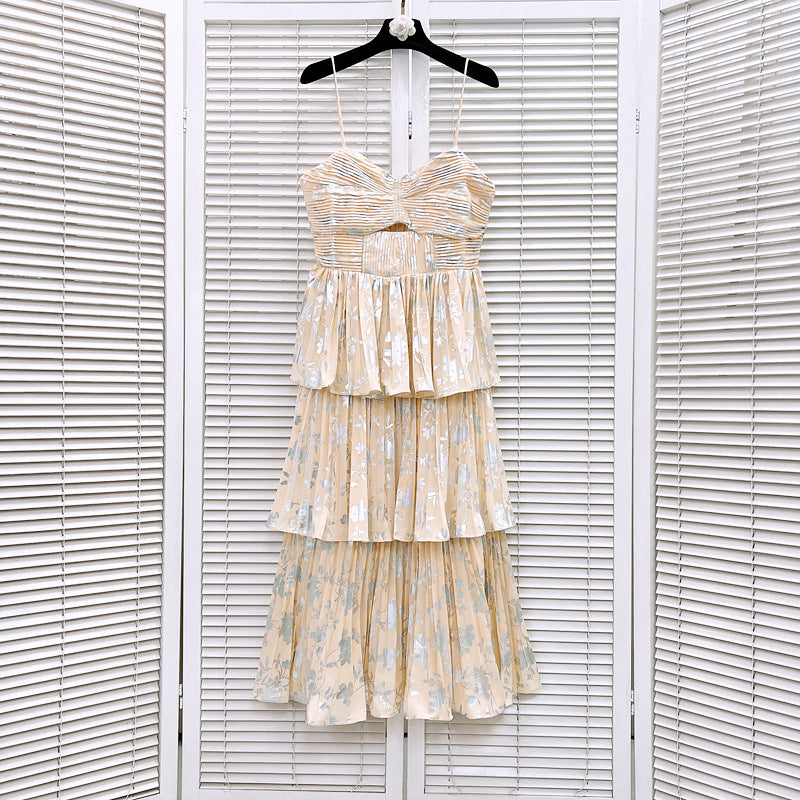 Pleated Slip Cake Dress