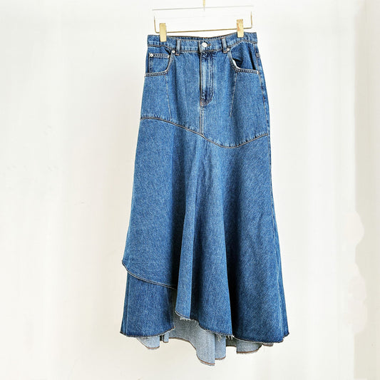 Denim long skirt