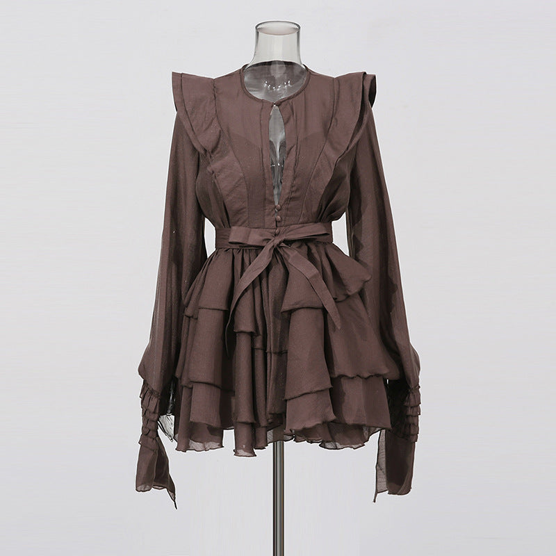 Belted Frill Dress