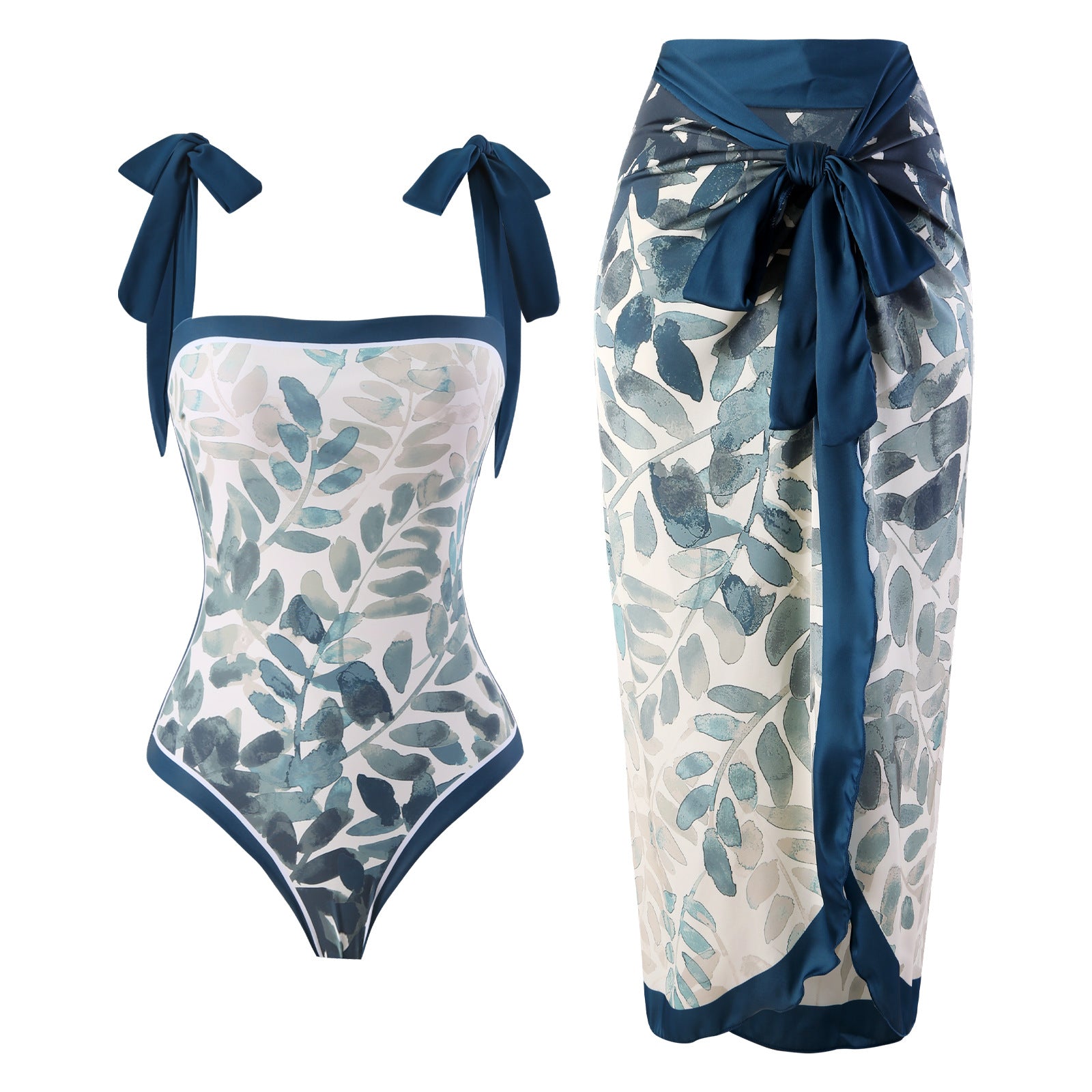 Leaf series navy blue swimsuit – PALMA PARIS