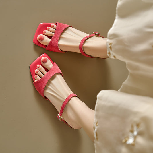 Mid-heel sandals female