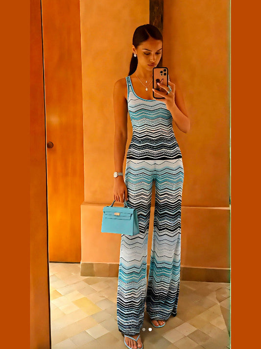 Ensemble rayé mode femme :