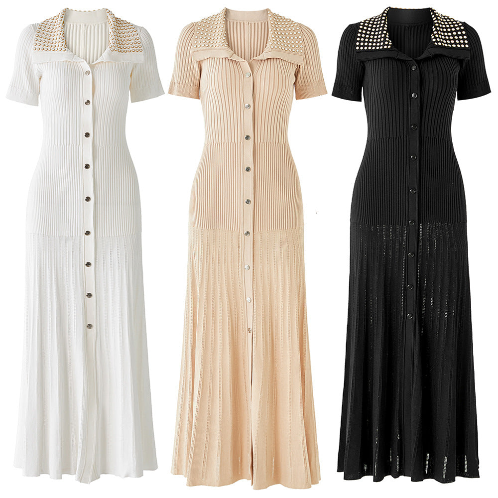 Summer New Short-Sleeve Knit Long Dress