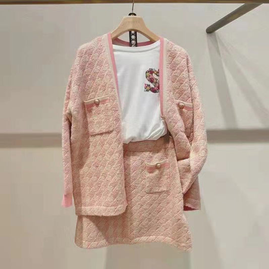 Lady coat cardigan   skirt set