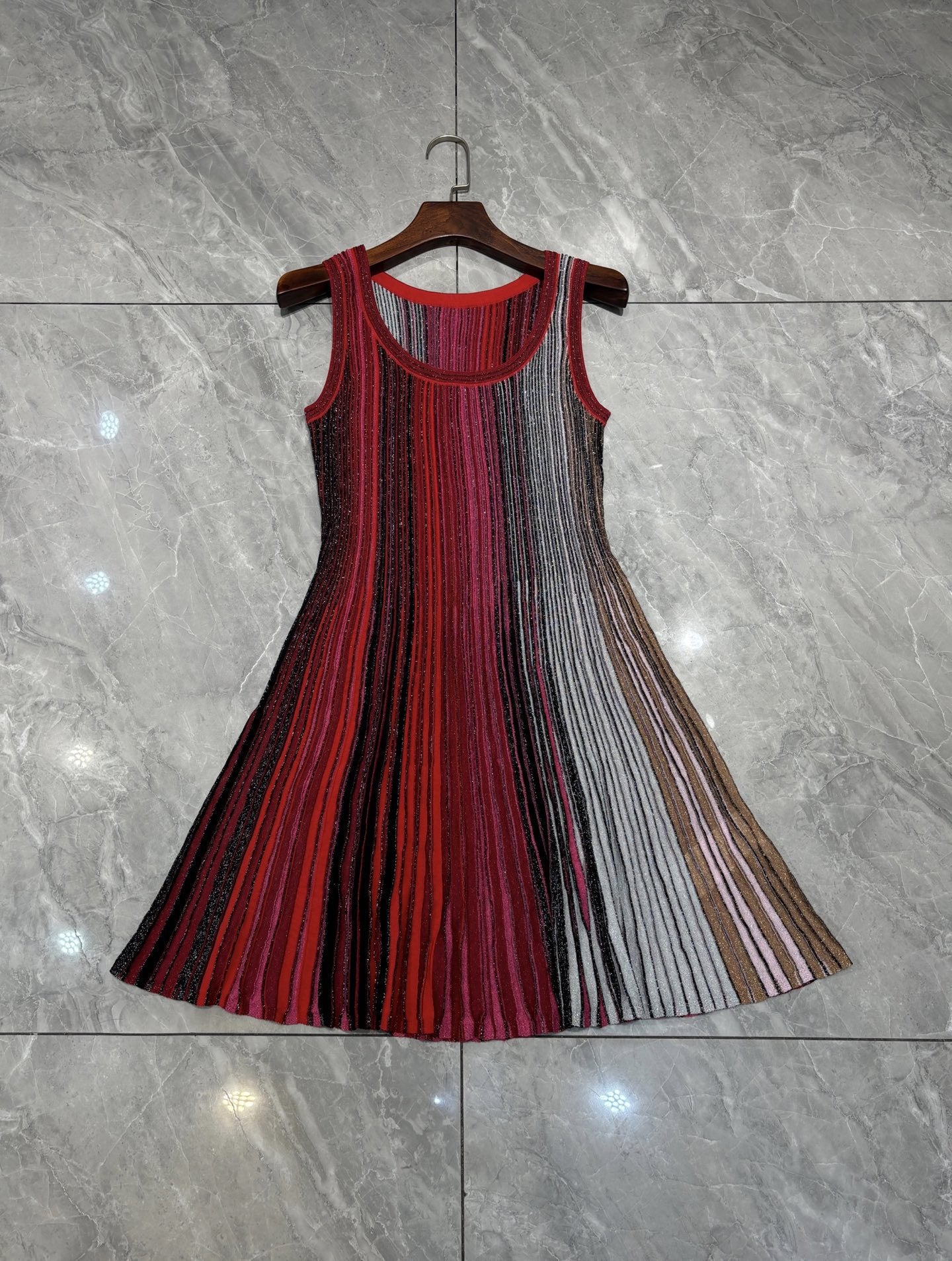 Gold Thread Colorful Stripesd dress