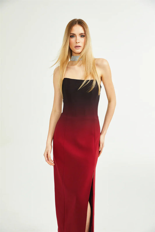 Roxane gradient-effect off-shoulder dress