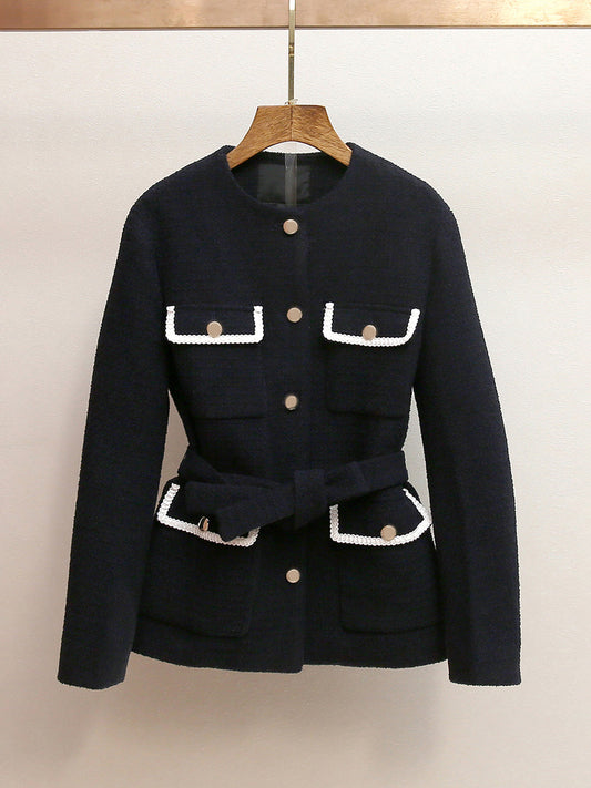 Sngle-breasted long-sleeved jacket