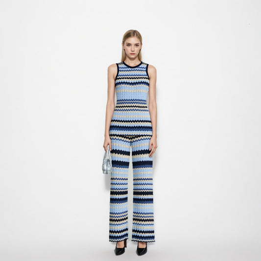 striped knitted fashion suit