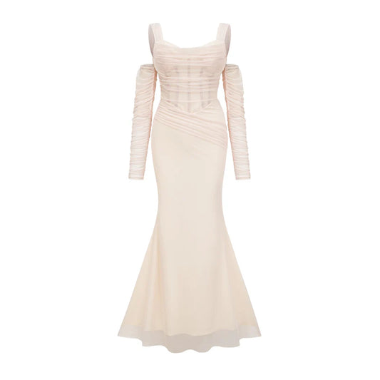 Laurianne white bustier-style midi dress